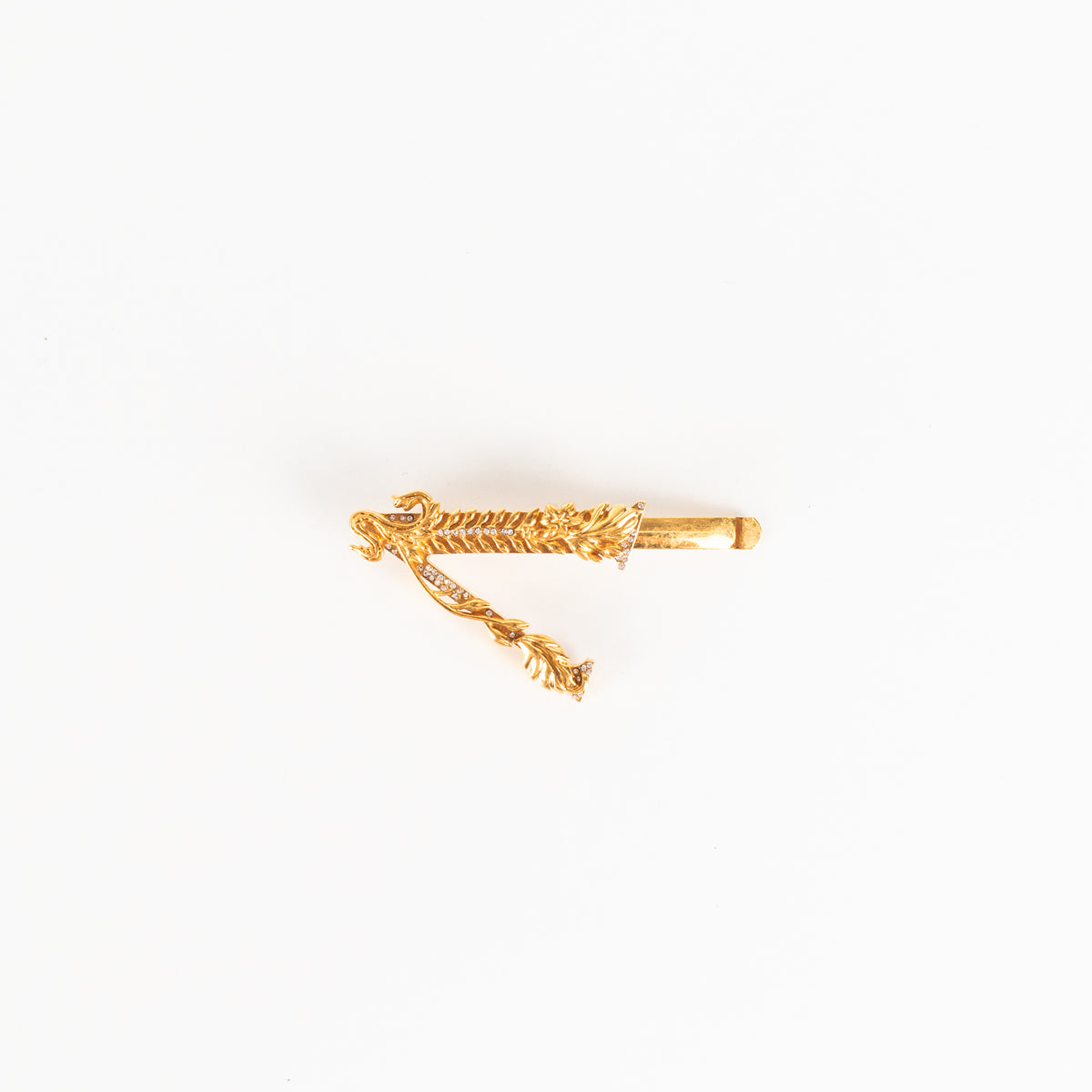 Versace Gold Toned with Diamanté Medusa V Shape Hair Clip