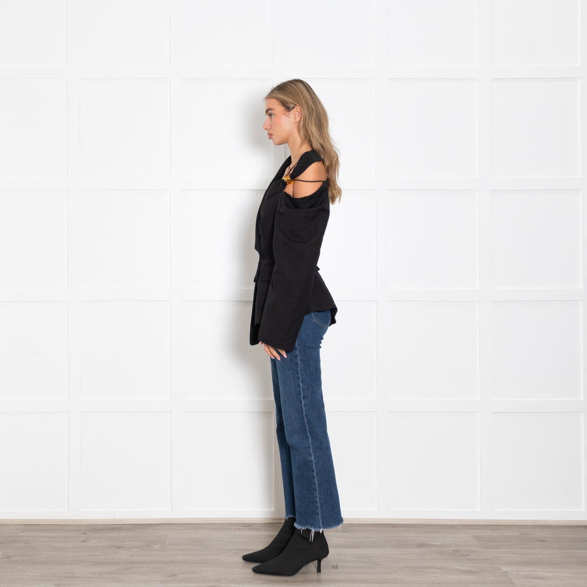 Jacquemus Black One Shoulder Baska Jacket