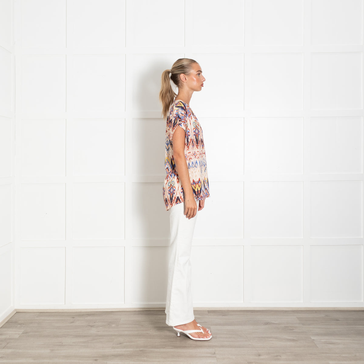Dea Kudibal Multi Coloured Aztec Pattern Cap Sleeve Top