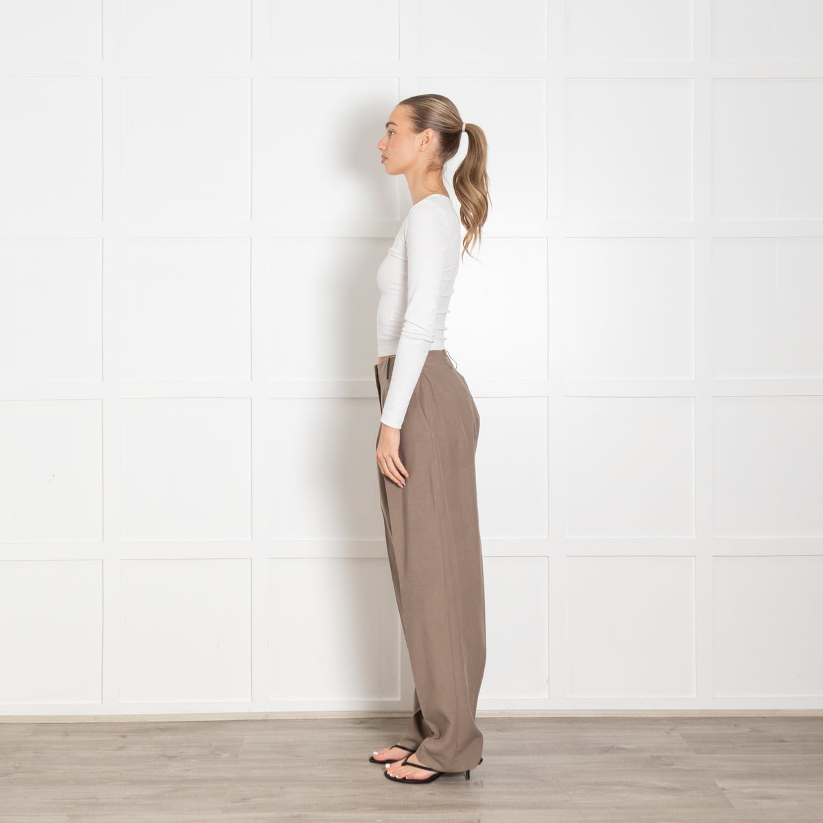 Viktoria & Woods Pale Khaki Front Pleat Trousers