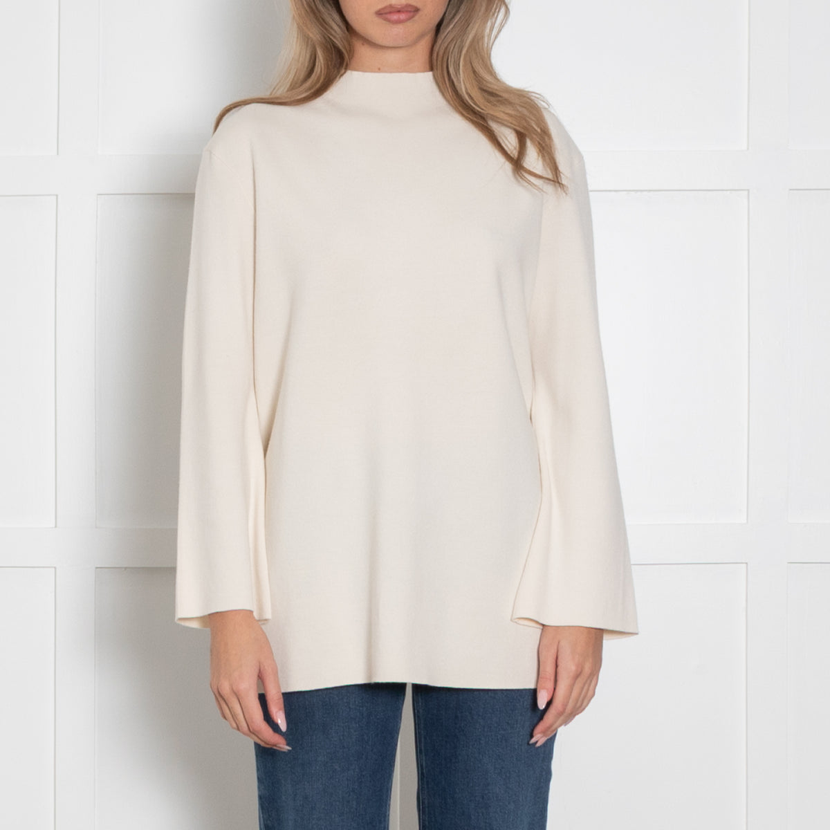 Adam Lippes Cream Open Back Wool Jumper