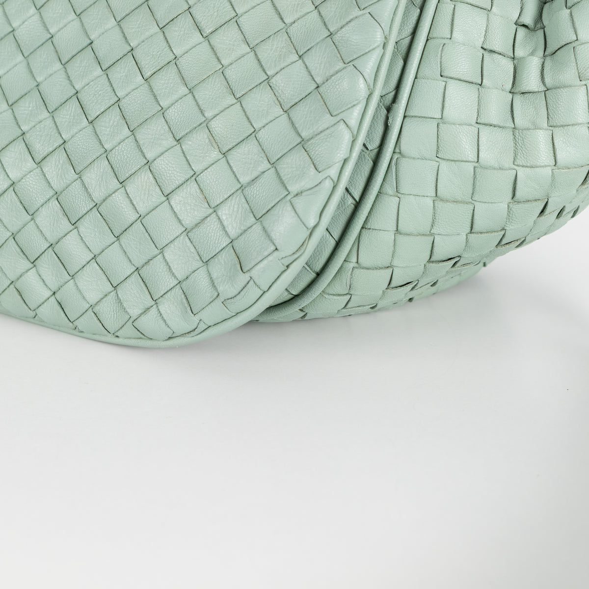 Bottega Veneta Mint Intrecciato Leather Drawstring Crossbody Bag