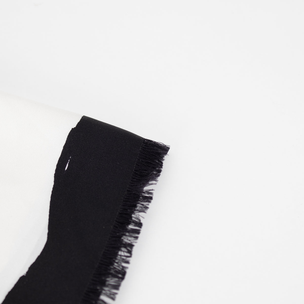 Balenciaga Cream Silk Scarf With Logo And Black Fringe