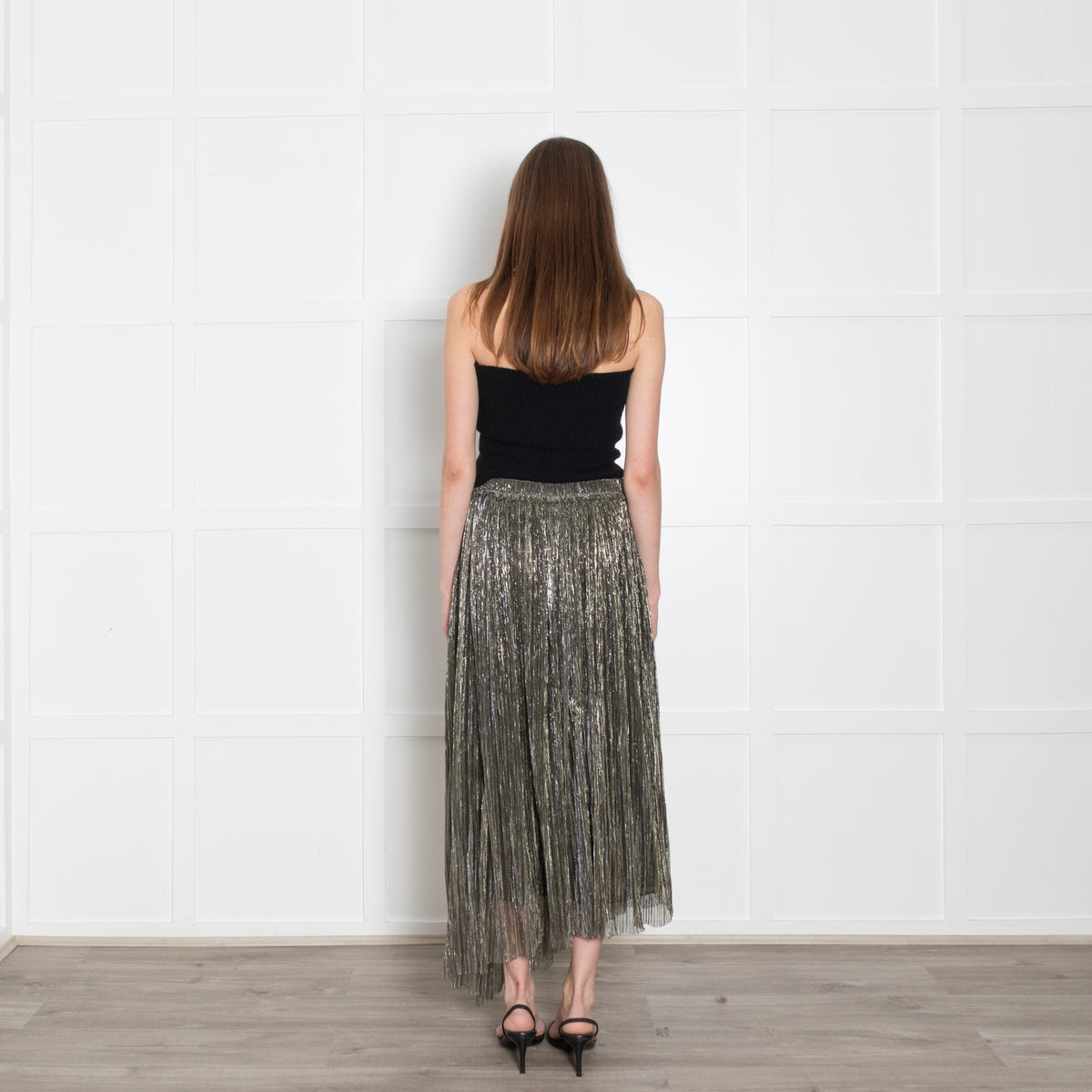 Isabel Marant Etoile Silver Lurex Asymmetric Skirt