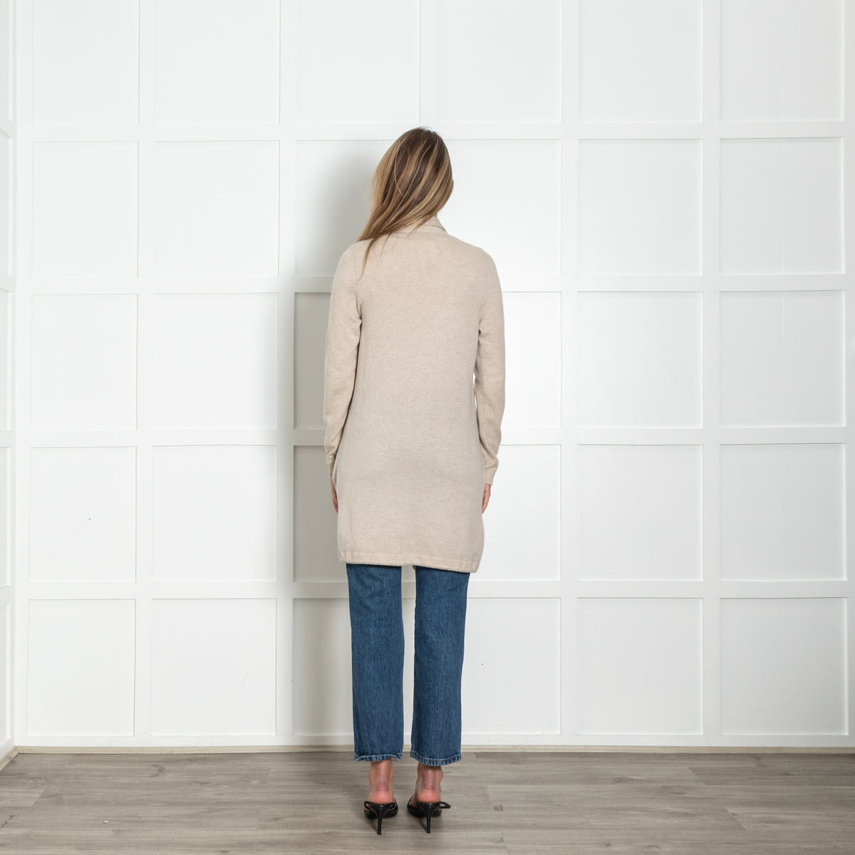 Brunello Cucinelli Beige Cashmere Long Cardigan With Drawstring Hem