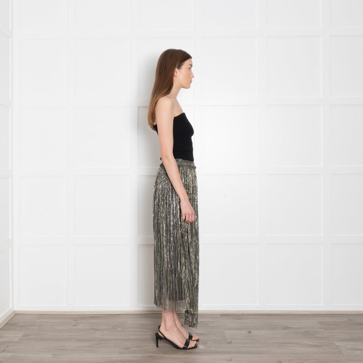Isabel Marant Etoile Silver Lurex Asymmetric Skirt