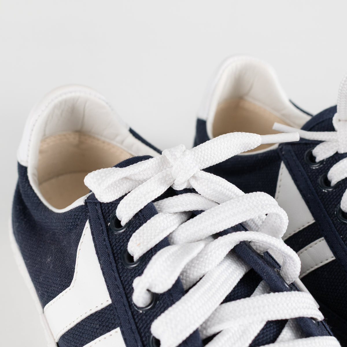 Celine Navy and White Canvas Trainers