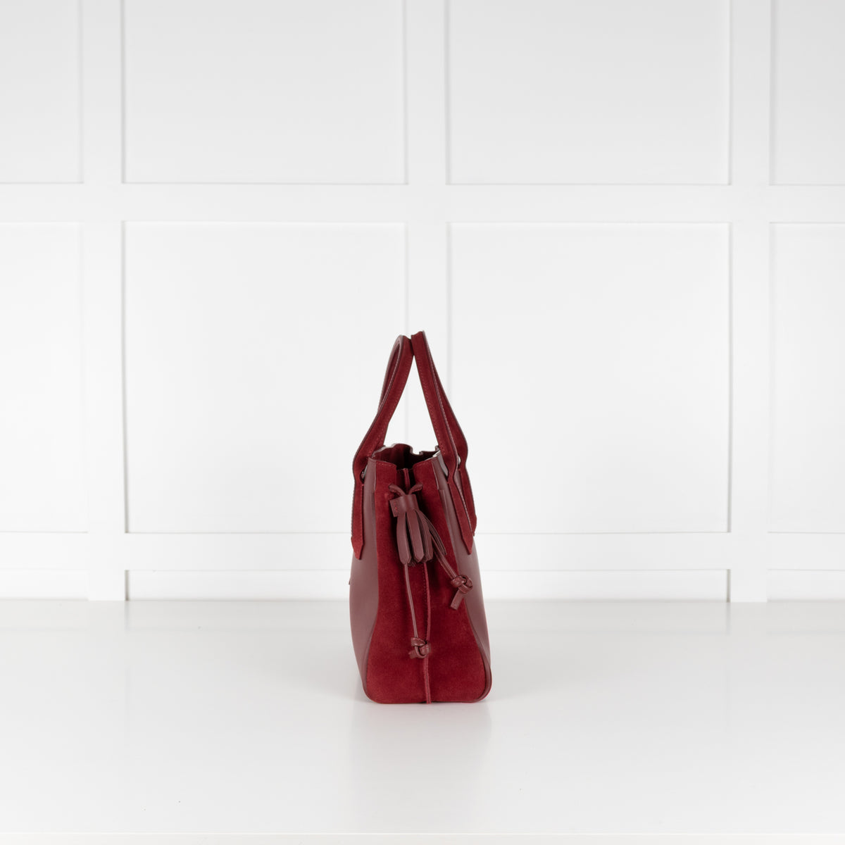 Longchamp Burgundy Leather And Suede Penelope Bag