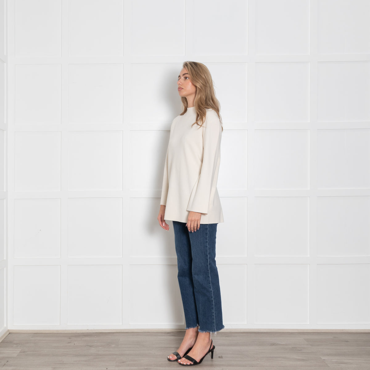 Adam Lippes Cream Open Back Wool Jumper