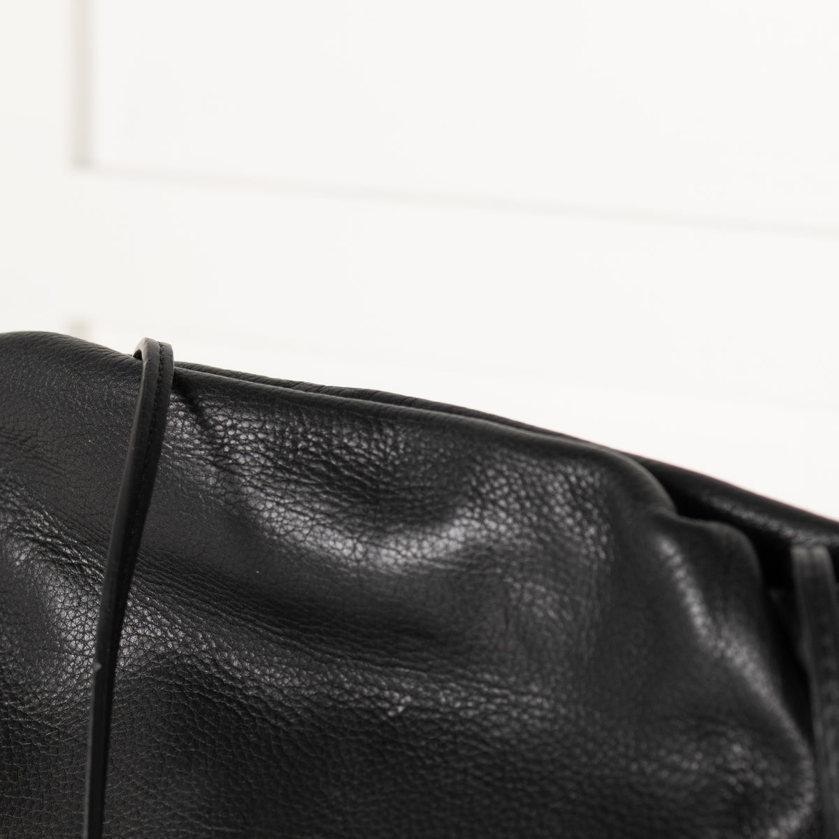 The Row Black Leather Bourse Clutch Bag
