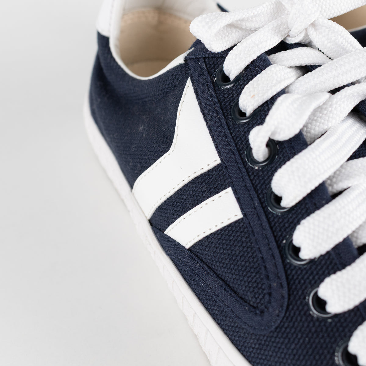 Celine Navy and White Canvas Trainers