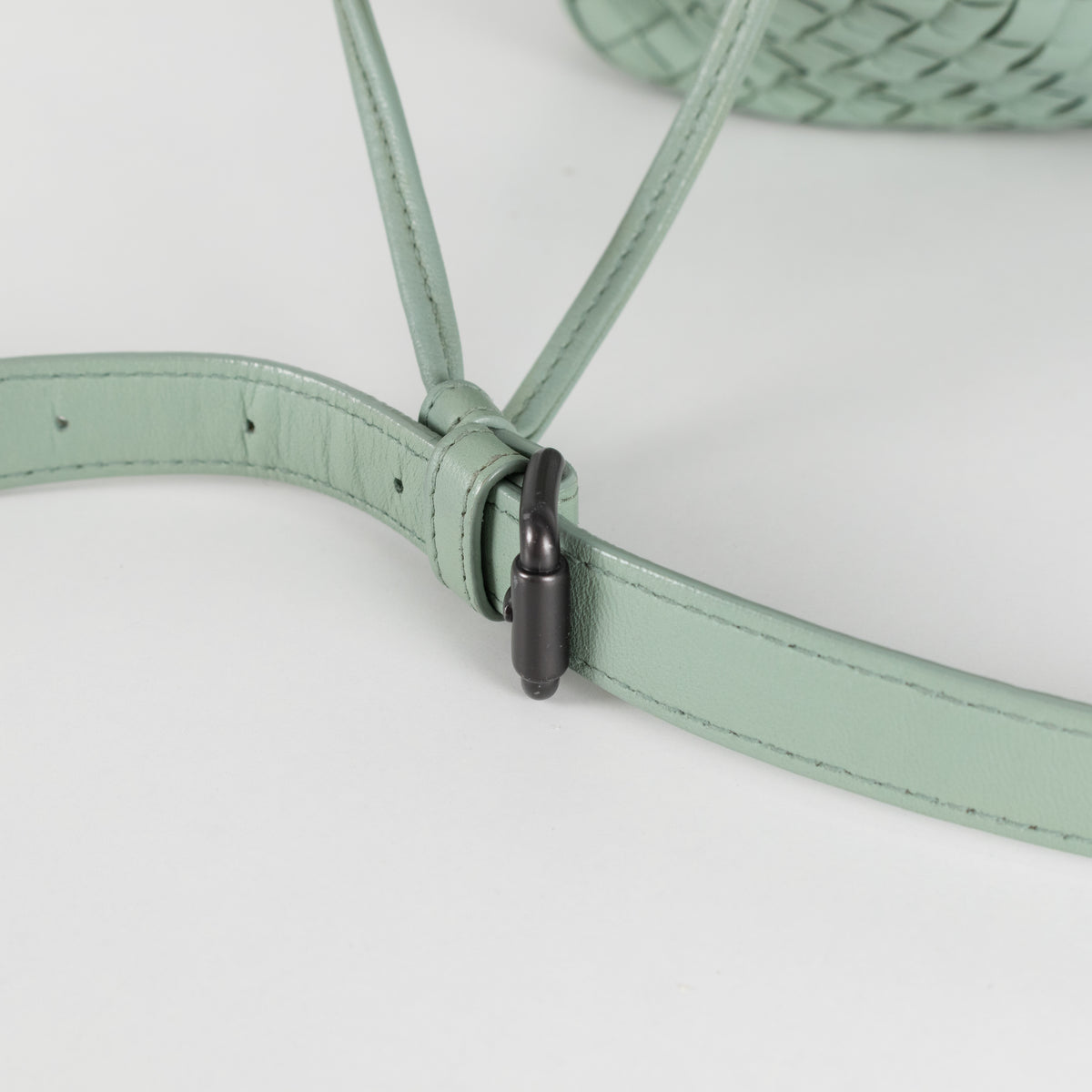 Bottega Veneta Mint Intrecciato Leather Drawstring Crossbody Bag