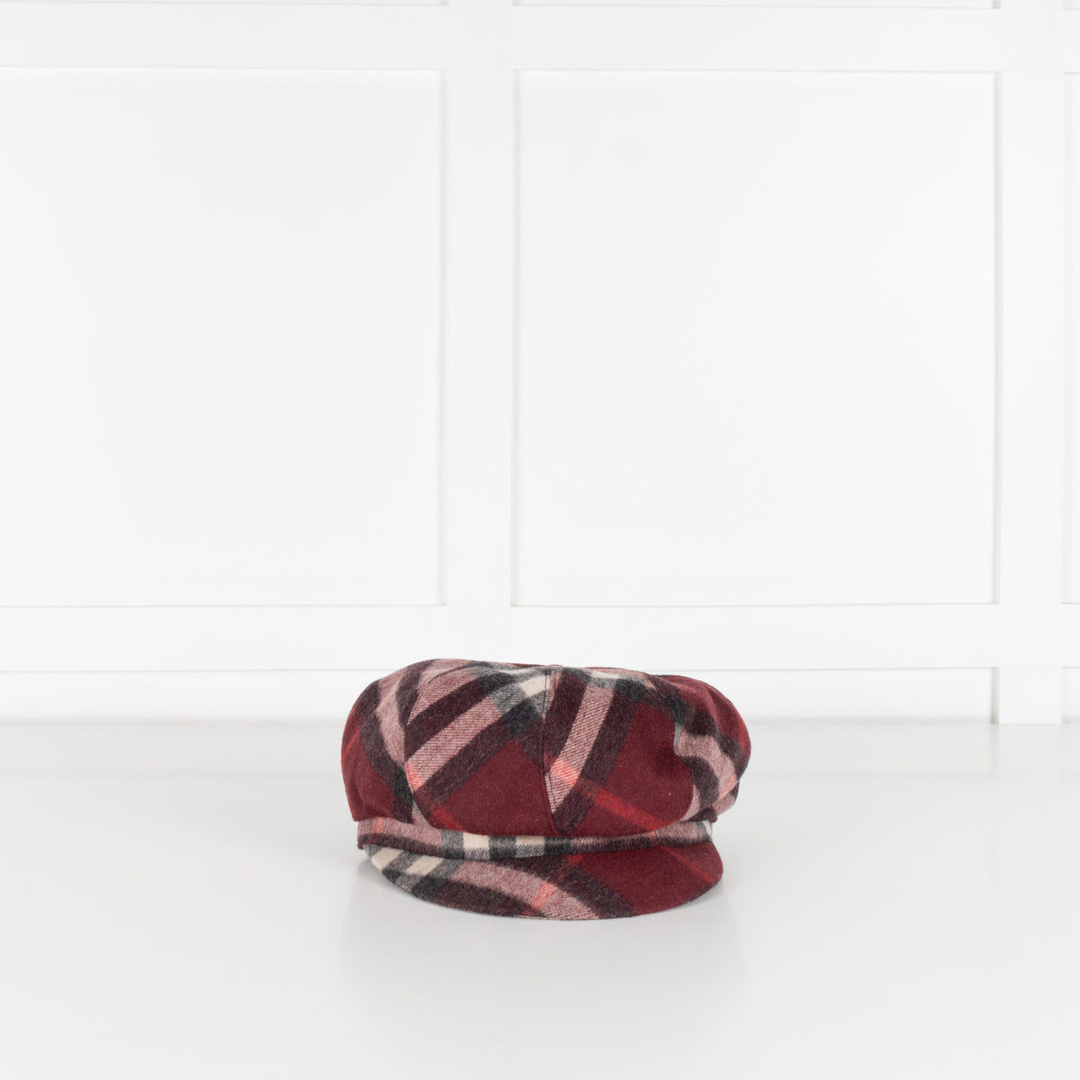 Burberry Newsboy Burgundy Wool & Cashmere  Flat Cap