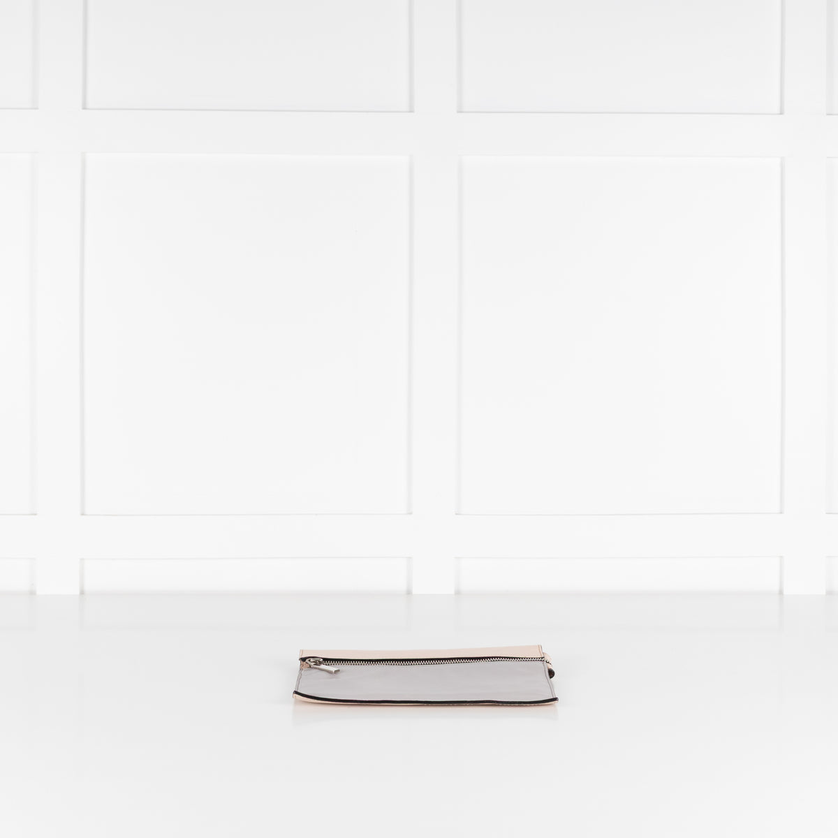 Victoria Beckham Pale Grey And Pink Leather Clutch Bag