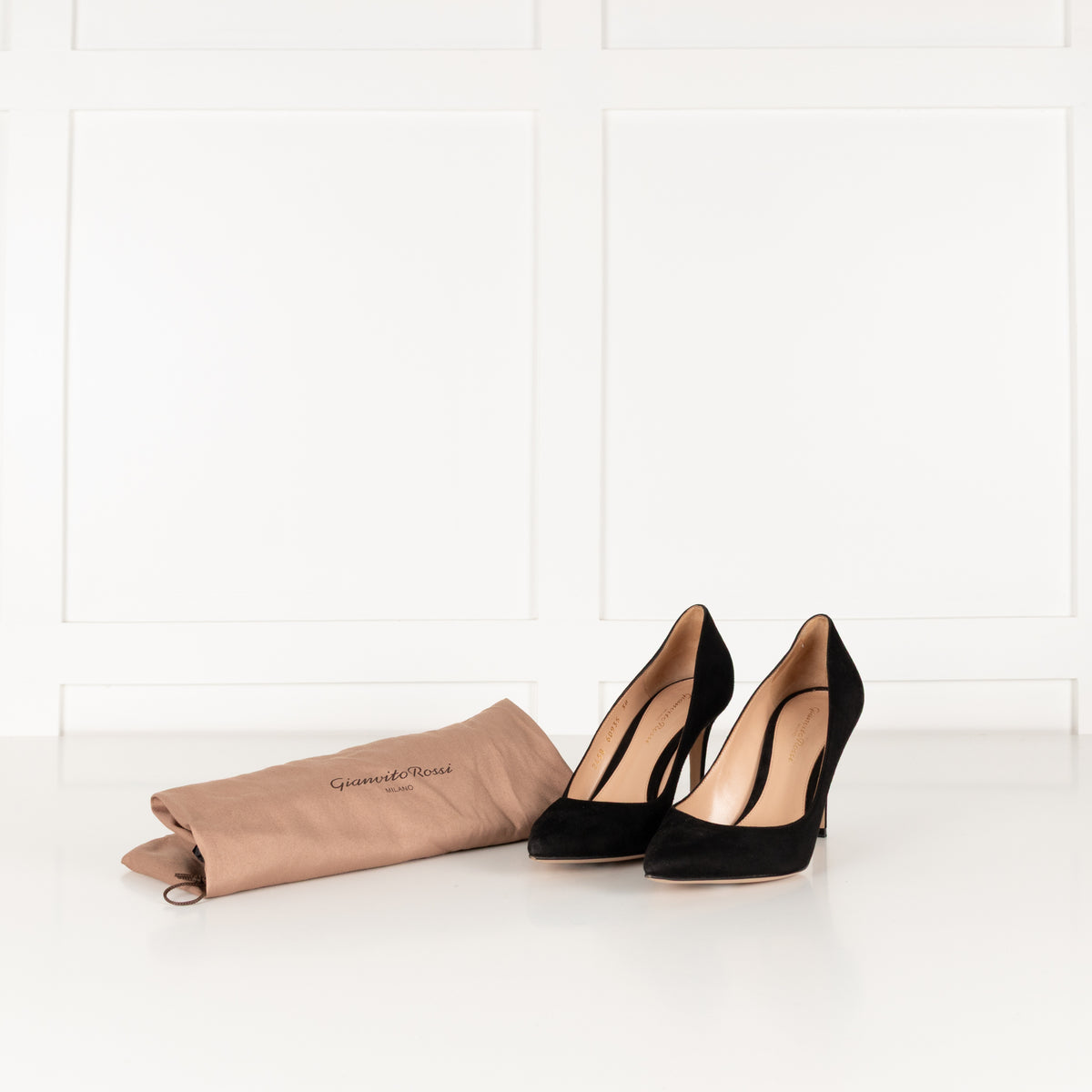 Gianvito Rossi Black Suede Heeled Pointy Shoes