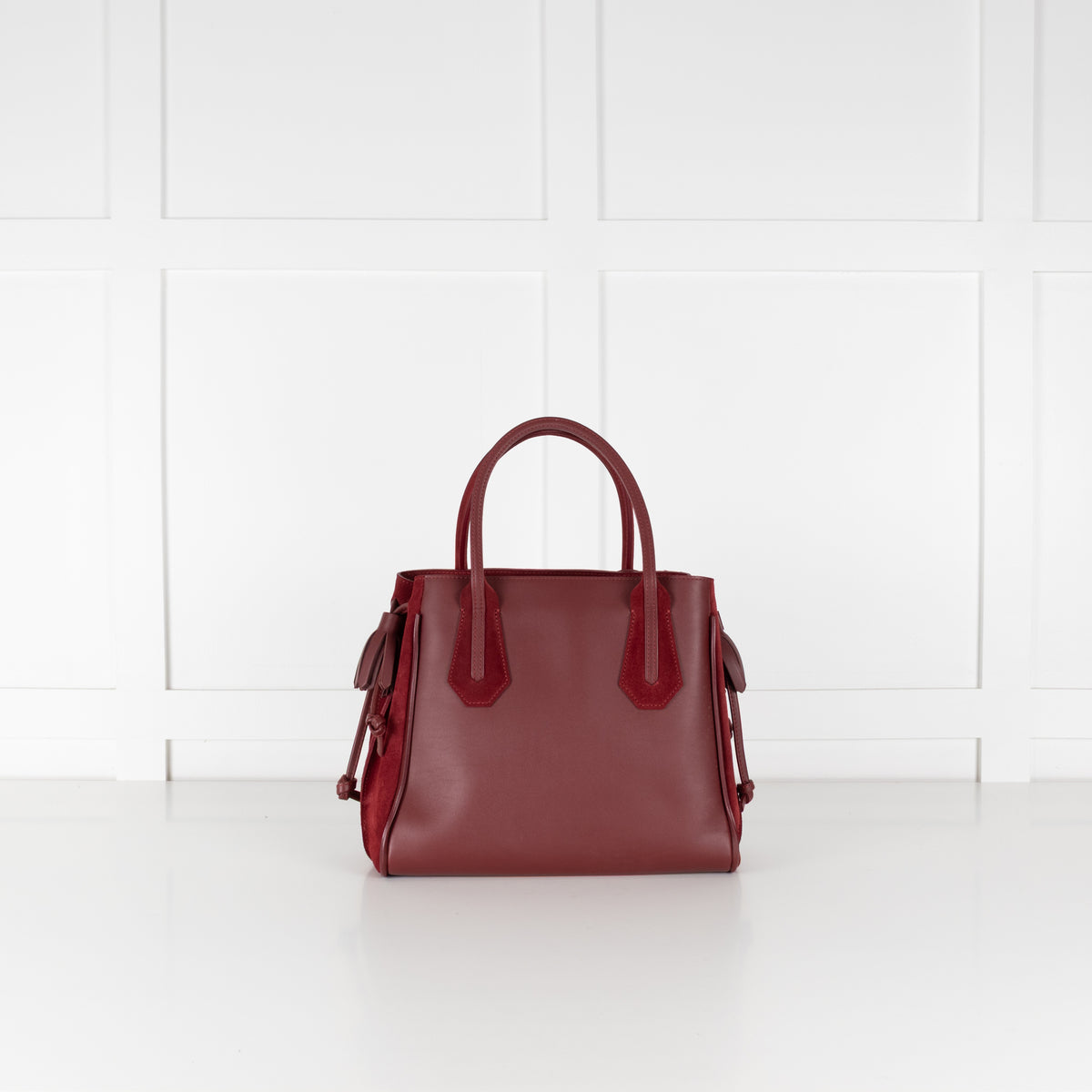 Longchamp Burgundy Leather And Suede Penelope Bag