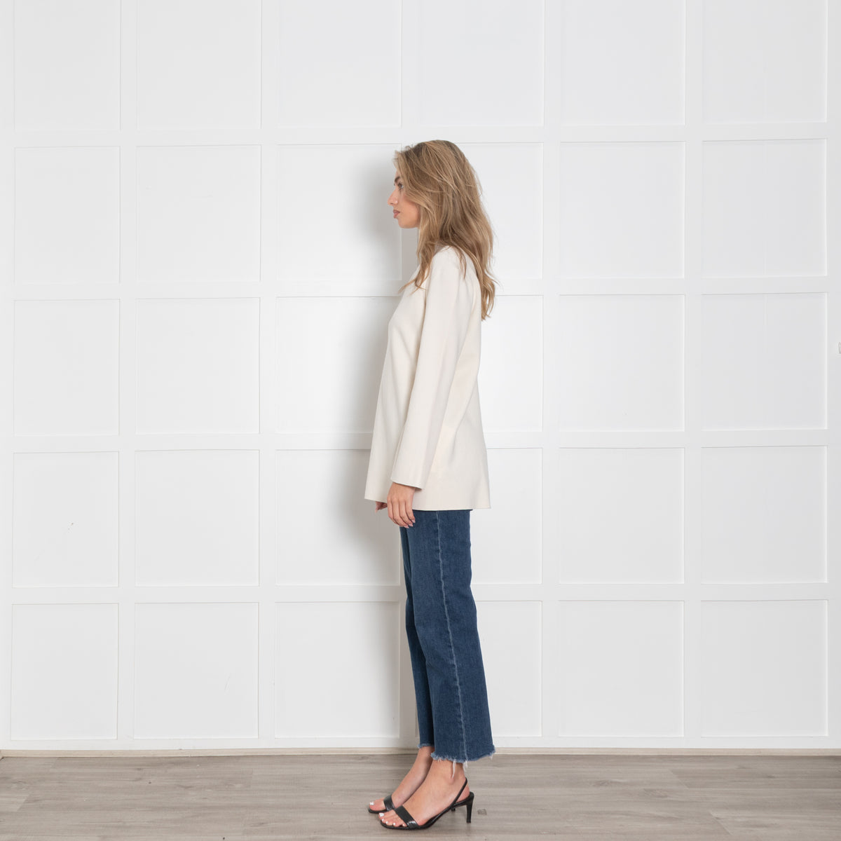 Adam Lippes Cream Open Back Wool Jumper