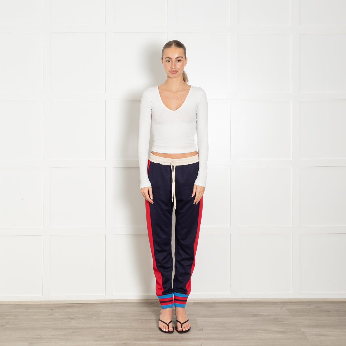 Gucci Navy And Red Stripe Joggers