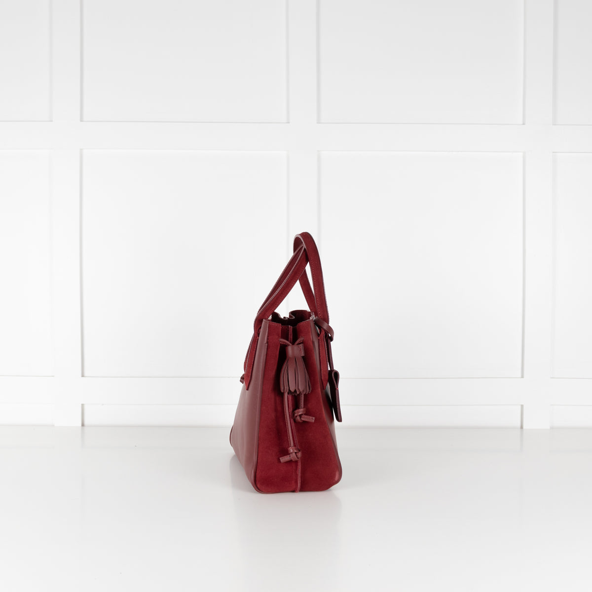 Longchamp Burgundy Leather And Suede Penelope Bag
