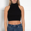 Bazilika Black Wool Mix Poloneck Short Tank Top