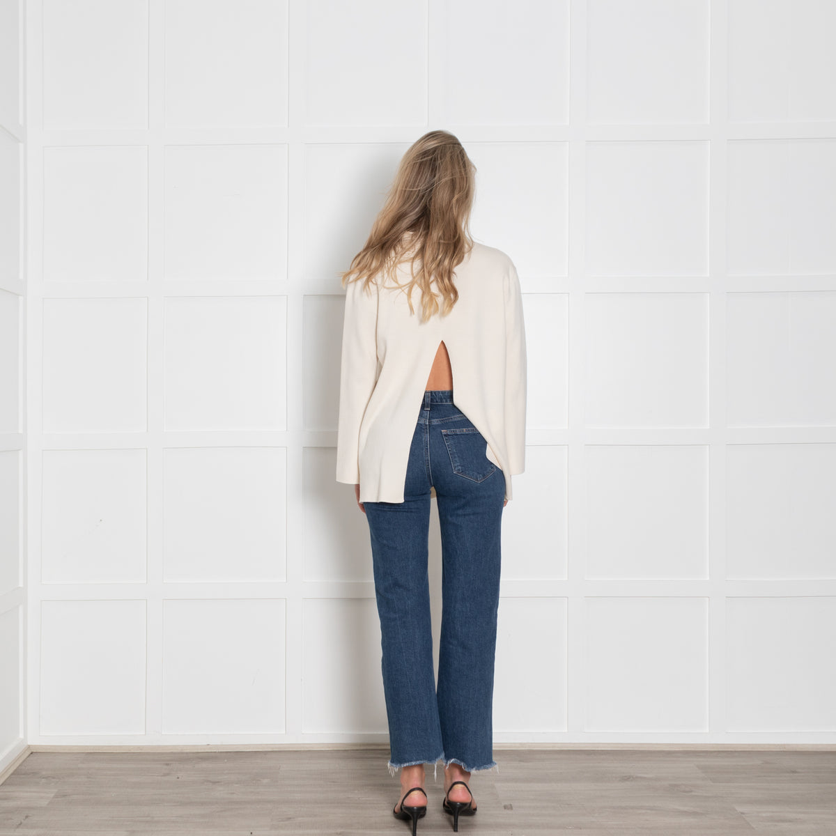 Adam Lippes Cream Open Back Wool Jumper