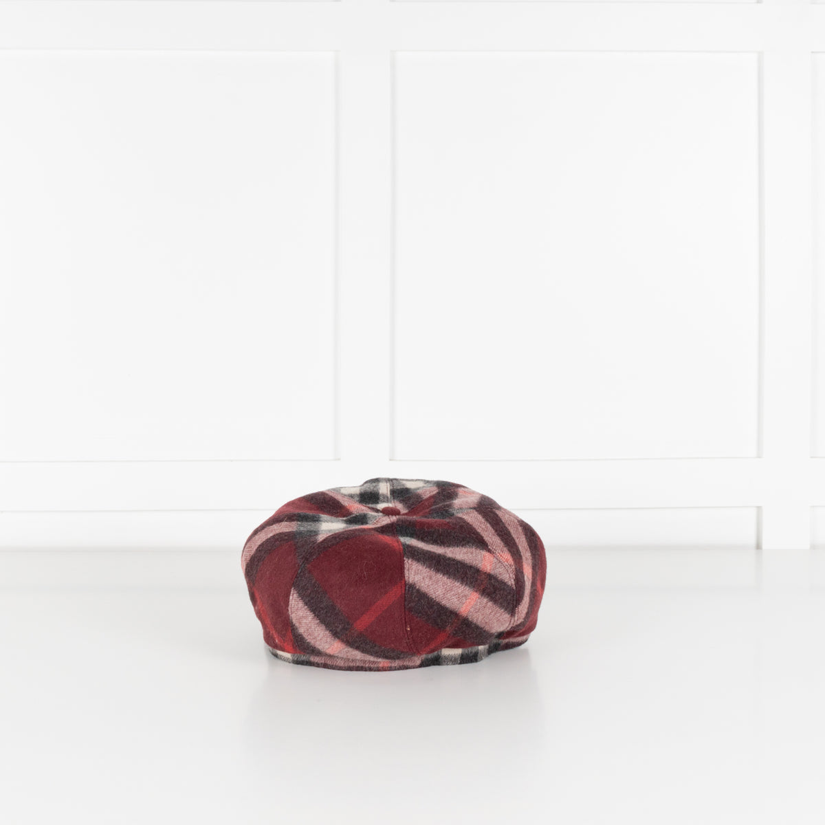 Burberry Newsboy Burgundy Wool & Cashmere  Flat Cap
