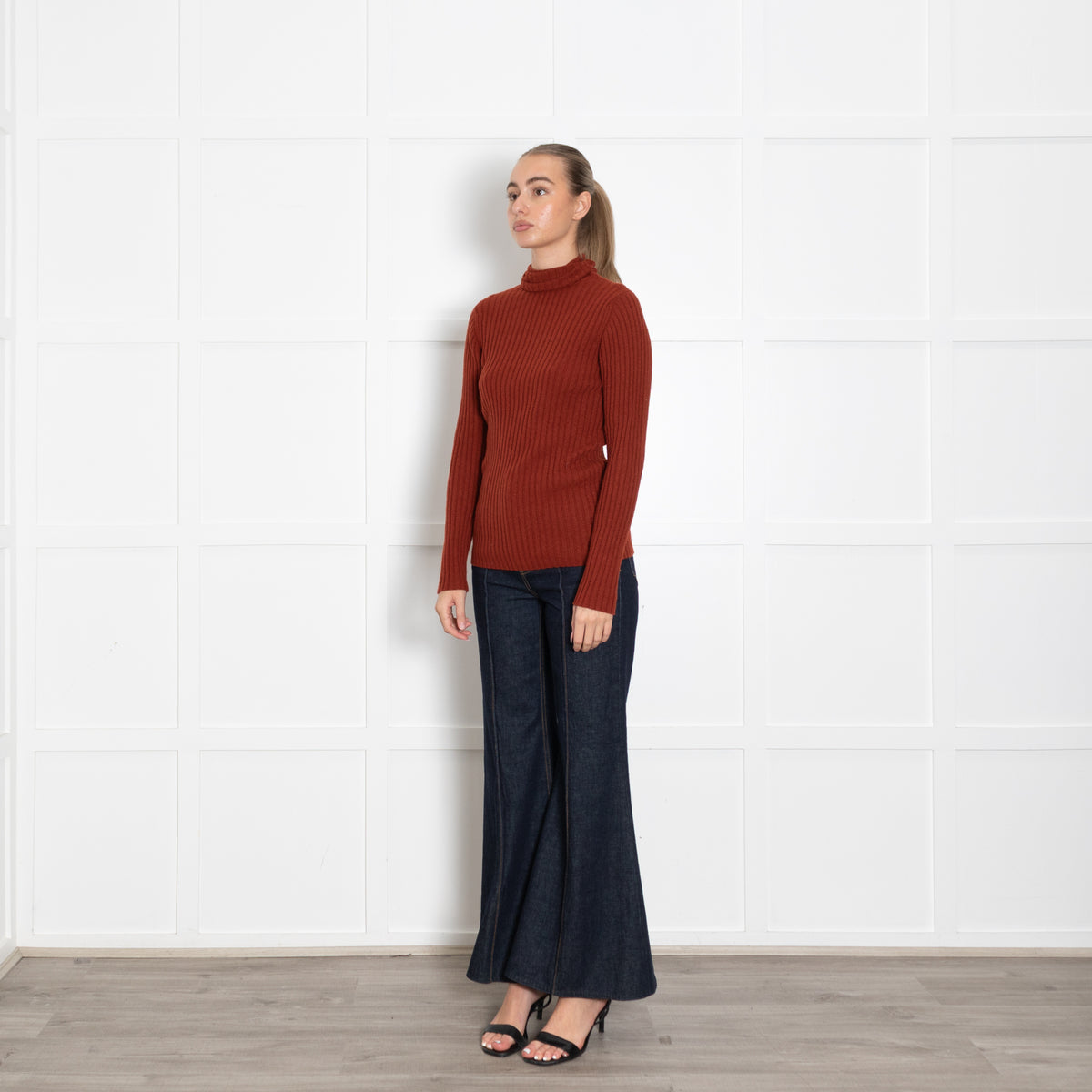Really Wild Rust Cashmere Roll Neck Jumper