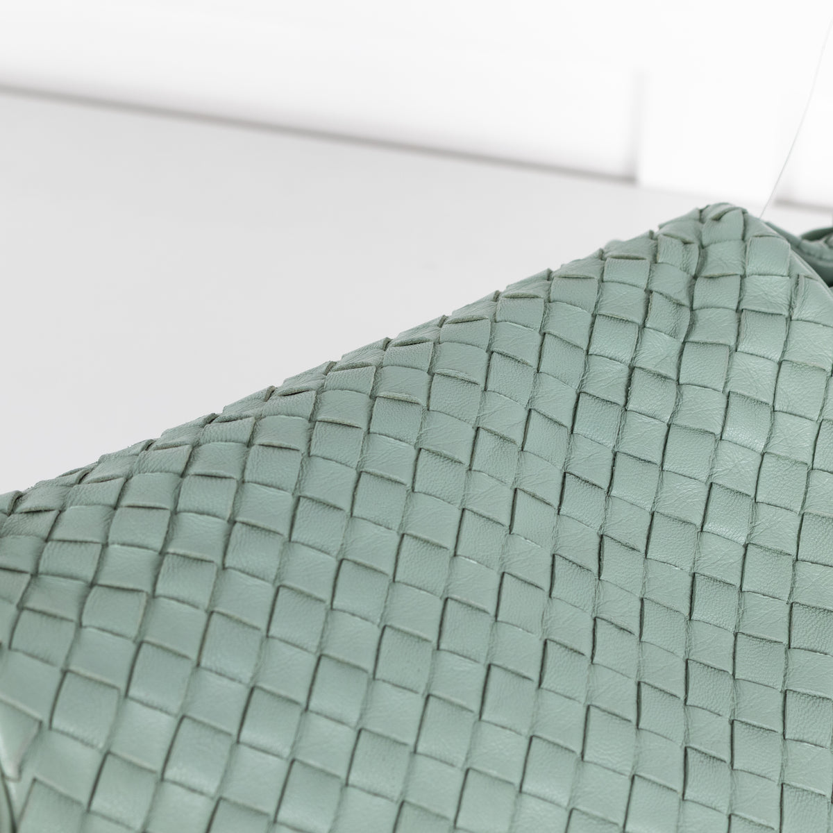 Bottega Veneta Mint Intrecciato Leather Drawstring Crossbody Bag
