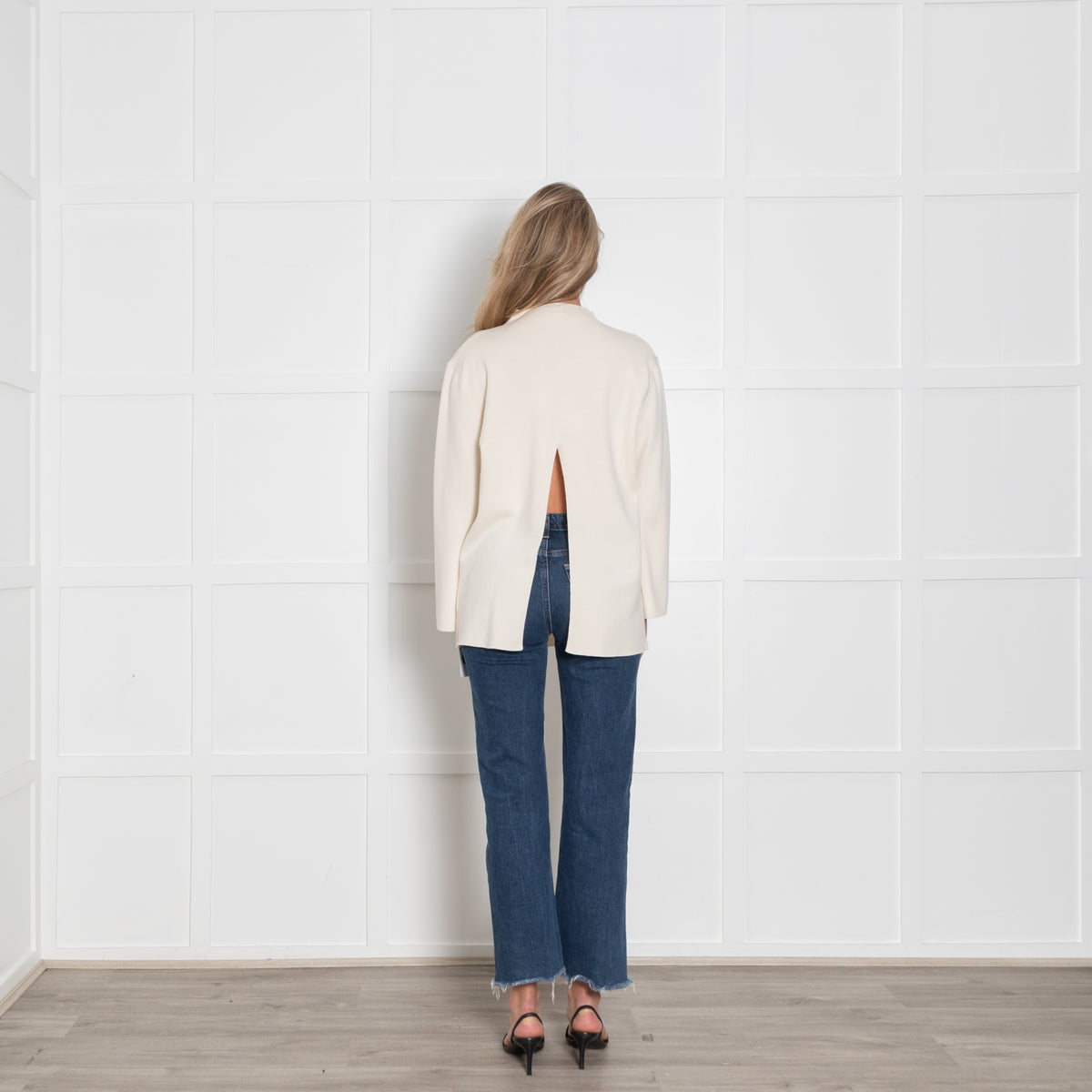 Adam Lippes Cream Open Back Wool Jumper