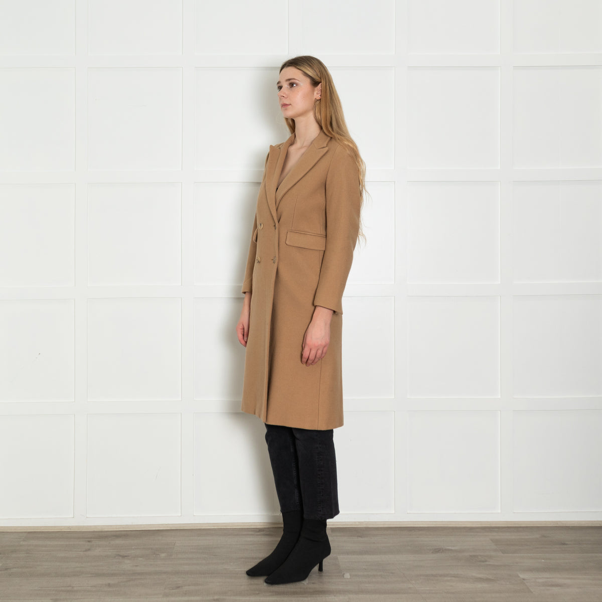 Sandro Camel Double Breasted Coat