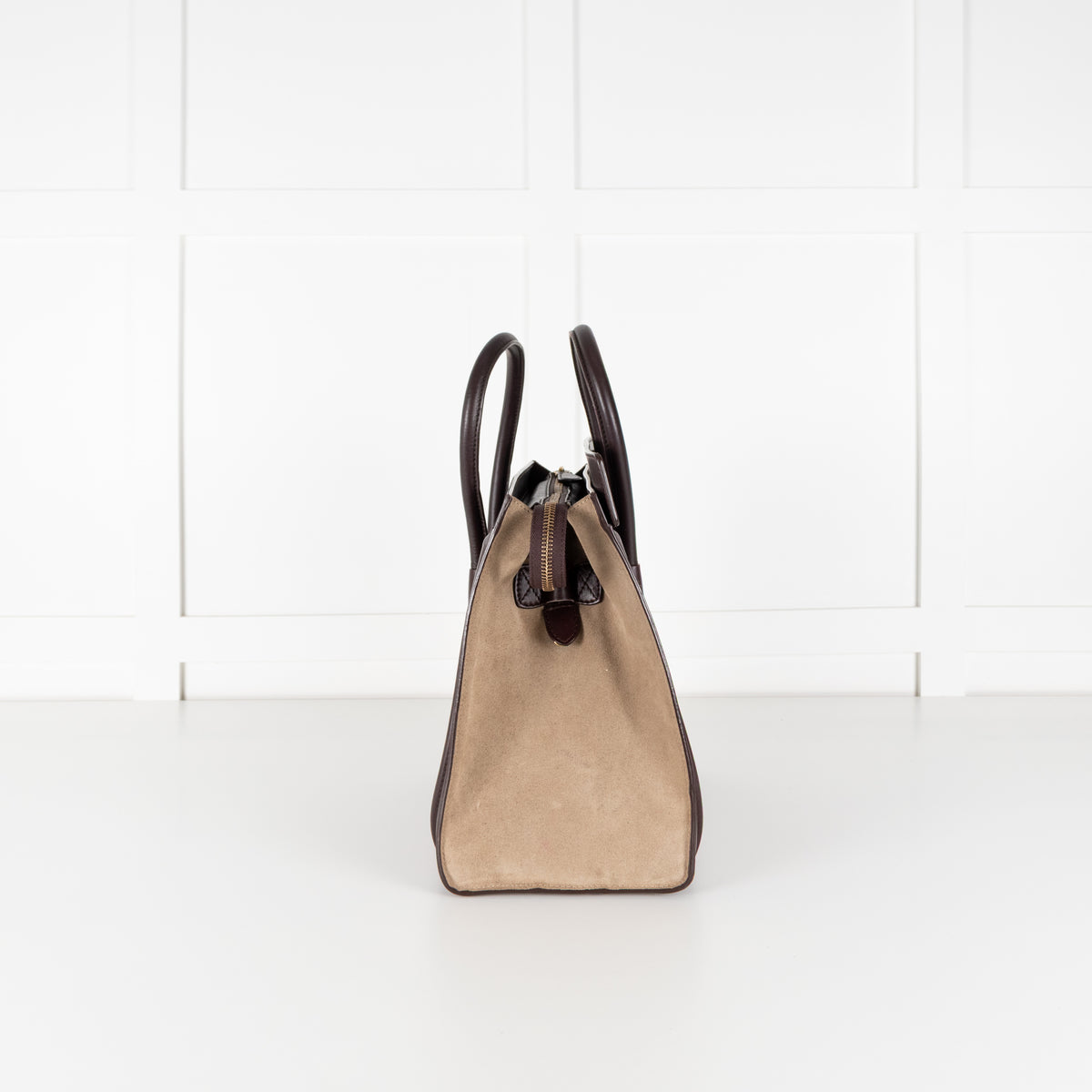 Celine Brown Burgundy Leather Luggage Nano Bag