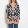 Wyse Neutral Blue Animal Mohair Wool Blend Knit Cardigan