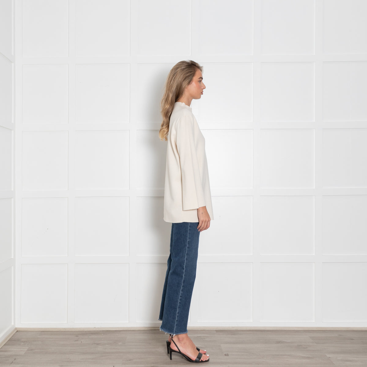 Adam Lippes Cream Open Back Wool Jumper