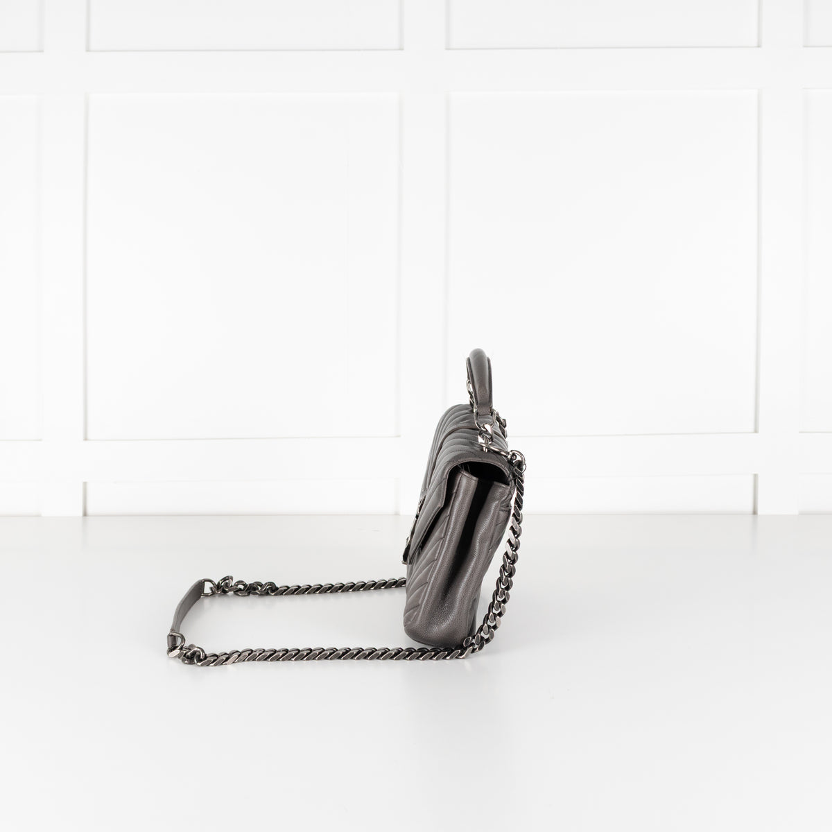 Saint Laurent Grey Leather College Monogram Crossbody