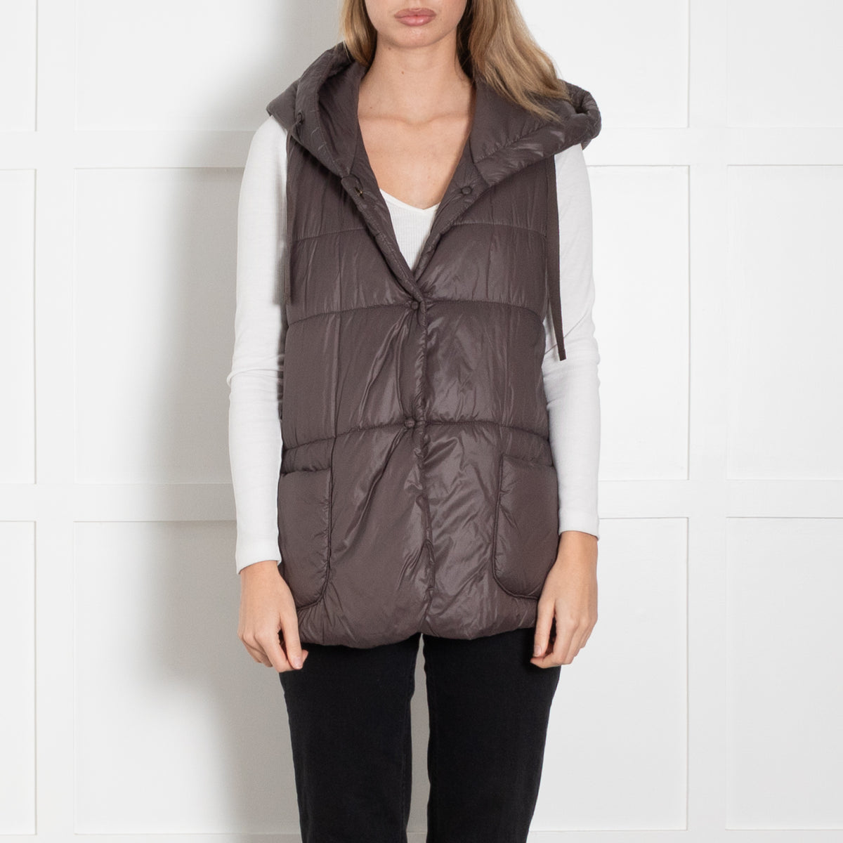 TreBarraBi Nylon Gilet With Hood