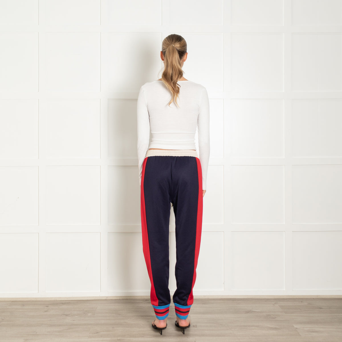 Gucci Navy And Red Stripe Joggers
