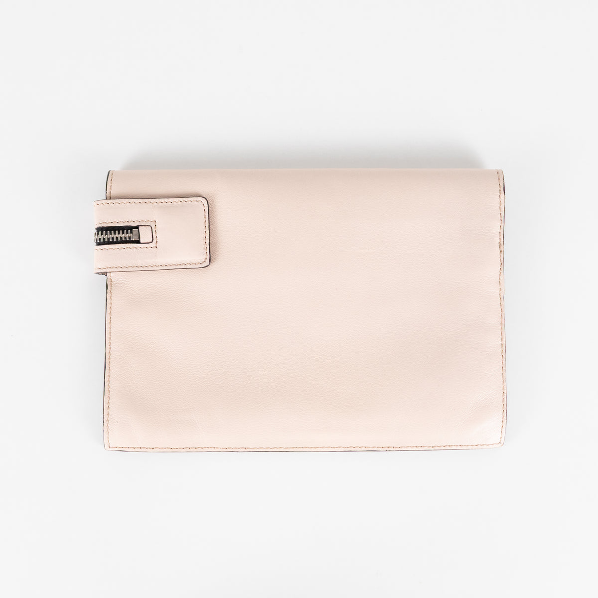 Victoria Beckham Pale Grey And Pink Leather Clutch Bag