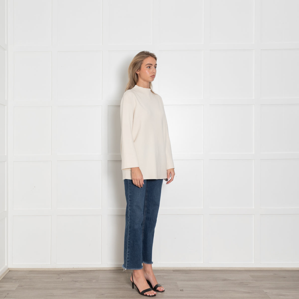 Adam Lippes Cream Open Back Wool Jumper