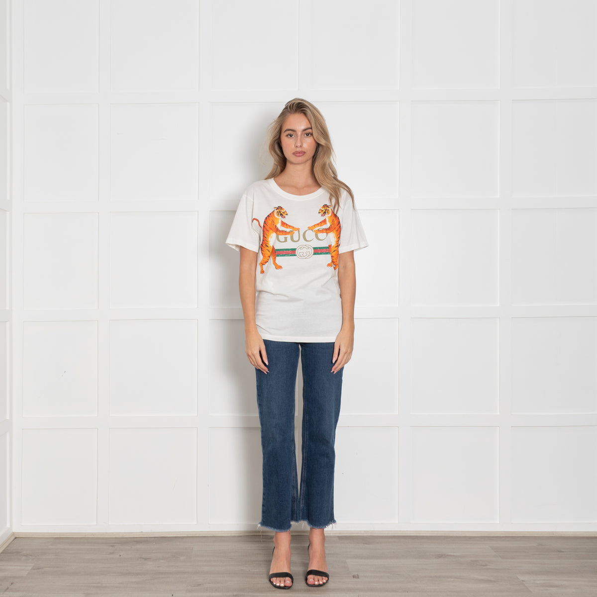 Gucci White T shirt with Tiger Logo
