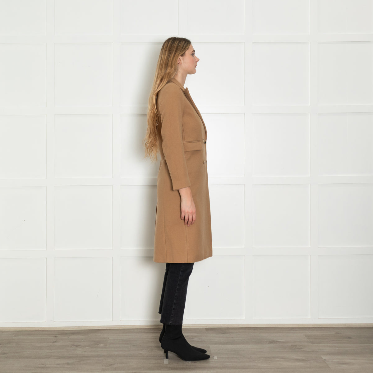 Sandro Camel Double Breasted Coat