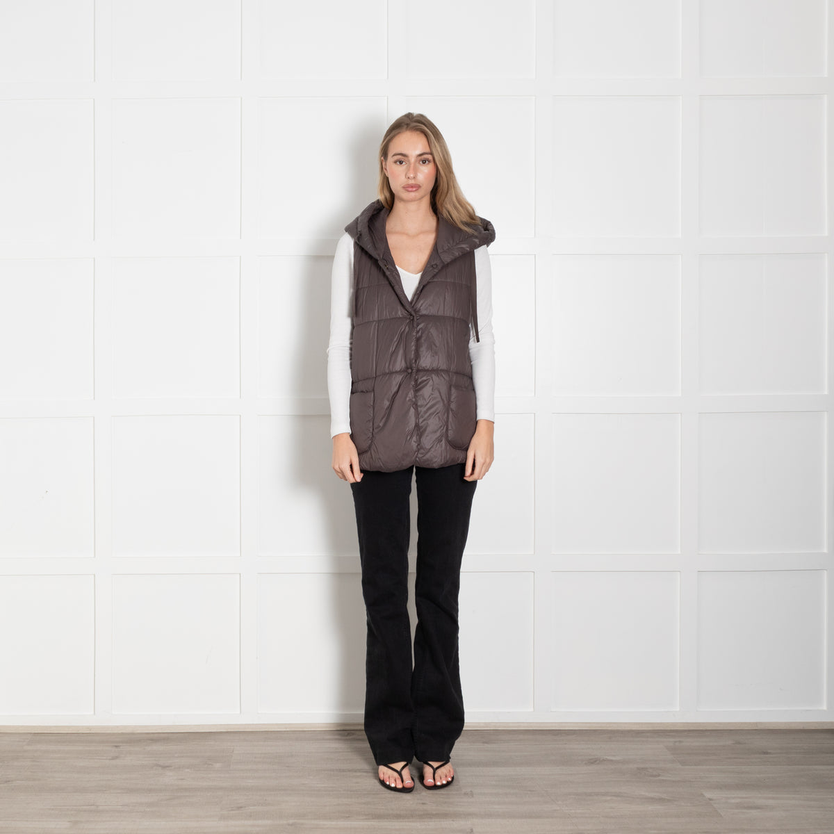 TreBarraBi Nylon Gilet With Hood