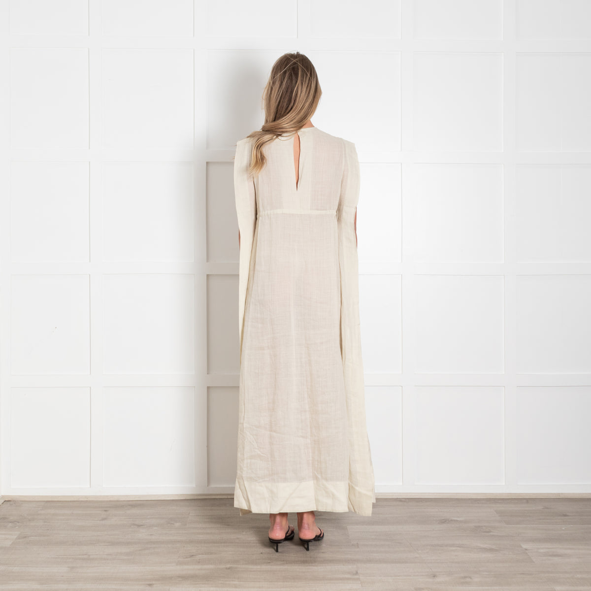 Rise & Fall Beige Ramie Gauze Aegean Dress