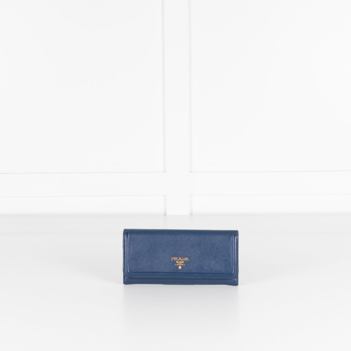 Prada Blue Saffiano Leather Long Wallet