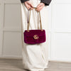 Gucci Magenta Velvet Medium Marmont Bag