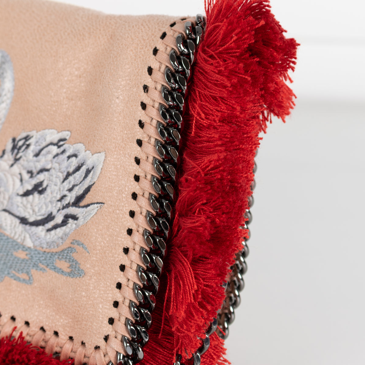 Stella McCartney Peach Swan Embroidery Falabella Crossbody Bag