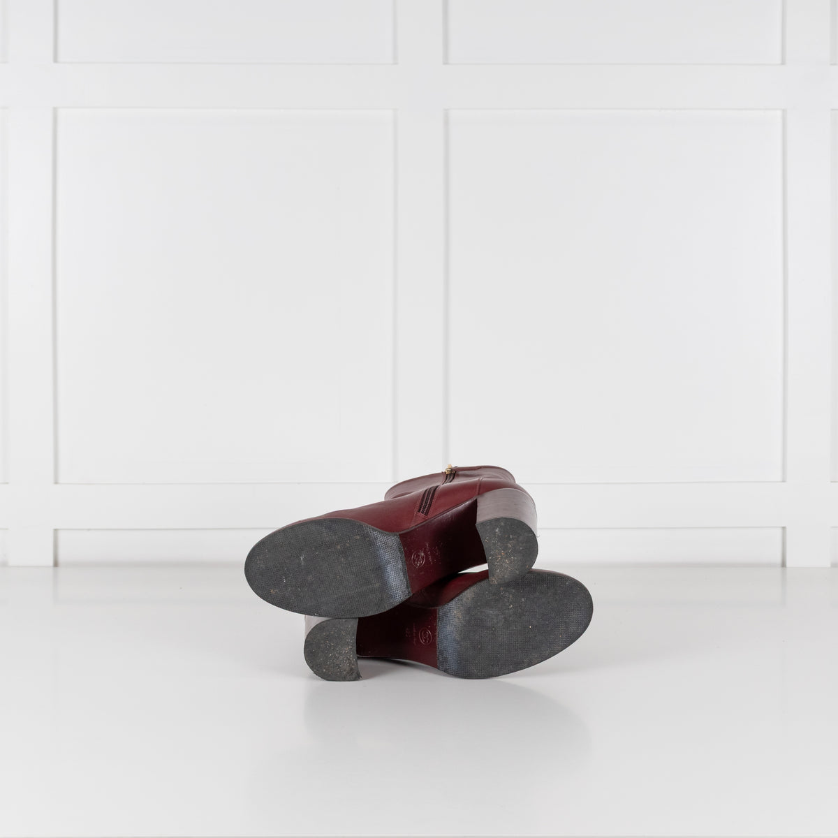 Chanel Short Burgundy Calf Skin Boots