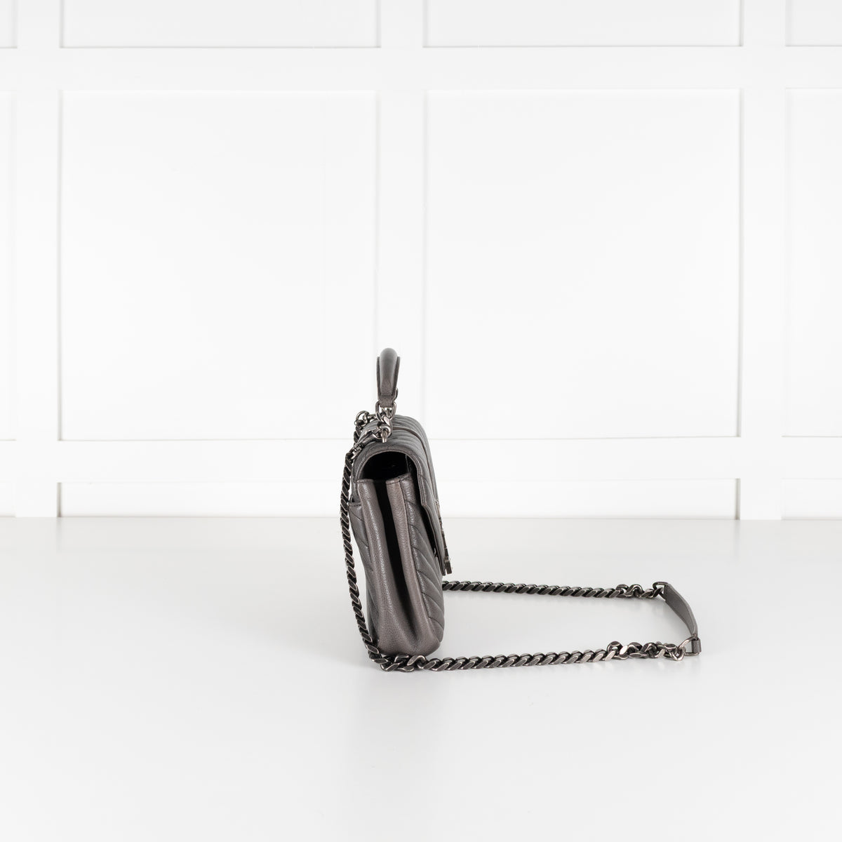 Saint Laurent Grey Leather College Monogram Crossbody