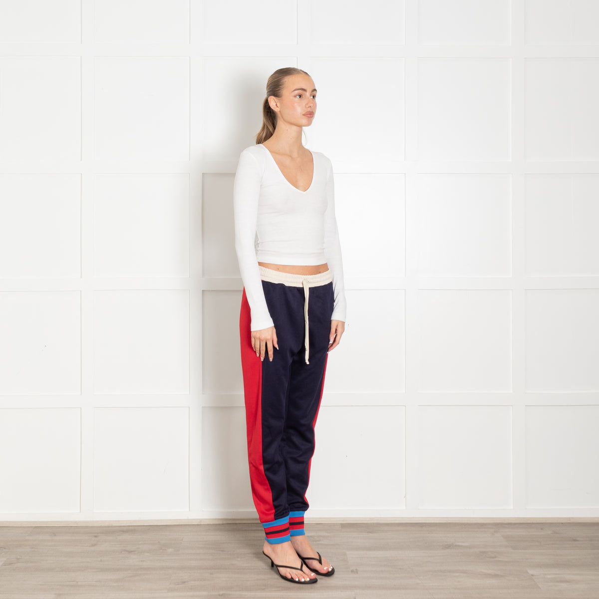 Gucci Navy And Red Stripe Joggers