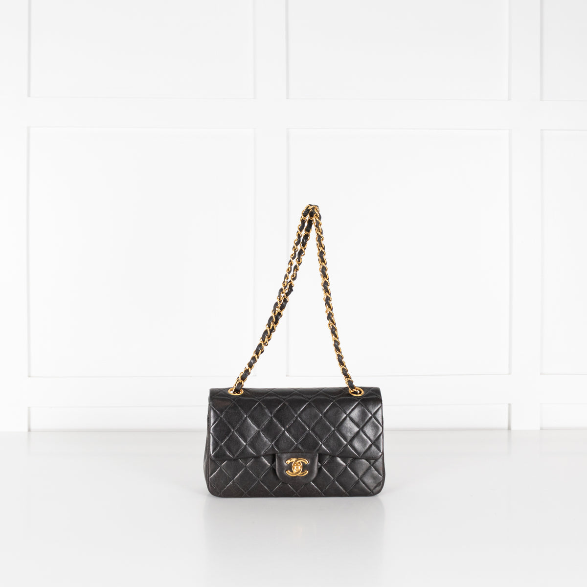 Chanel Small Black Lambskin Vintage Classic Flap Bag