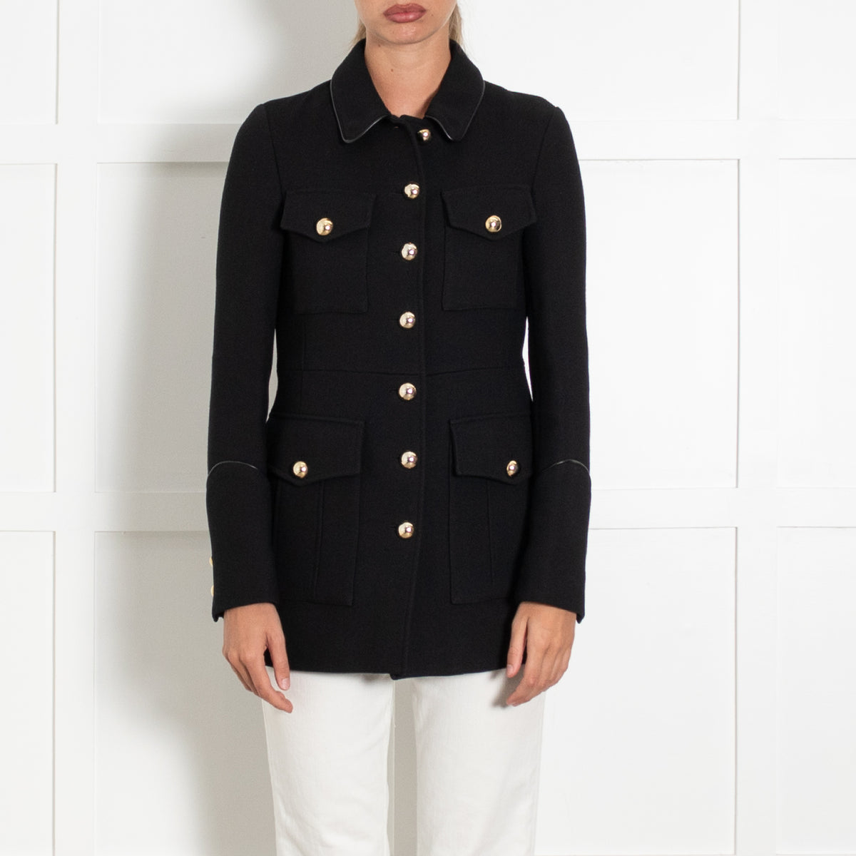 Belstaff x Liv Tyler Neel Black Utitlity Jacket With Gold Buttons